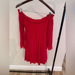Flying Tomato Red Off-Shoulder Blouse